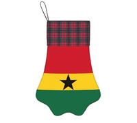 BOAIHH Bandiera squisita di forma dell'artiglio delle calze di Natale della stampa del Ghana per la decorazione di festa e l'esposizione del giocattolo piccola