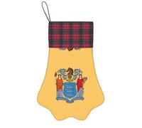 BOAIHH Bandiera squisita di forma dell'artiglio delle calze di Natale della stampa del New Jersey per la decorazione di festa e l'esposizione del piccolo giocattolo