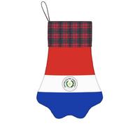 BOAIHH Bandiera squisita di forma dell'artiglio delle calze di Natale della stampa del Paraguay per la decorazione di festa e l'esposizione del piccolo giocattolo