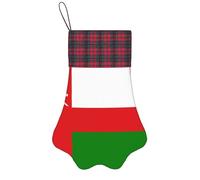 BOAIHH Bandiera squisita di forma dell'artiglio delle calze di Natale della stampa dell'Oman per la decorazione di festa e l'esposizione del giocattolo