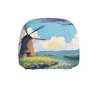 BOAIHH Beautiful River Windmill Car Poggiatesta Copertura 1 Pz Universale Elastico Stile Unico Previene L'usura quotidiana e gli strappi