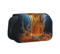 BOAIHH Birra Schiuma Doppia Clamshell Pen Case Stampa a tutta larghezza Adatto per Sketching Viaggi e Scuola