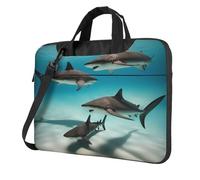 BOAIHH Borsa leggera per computer portatile con pesci alla moda nel mare profondo Stampa Bella e semplice per viaggi d'affari Ufficio, Nero , 14 inch