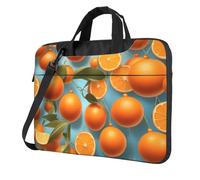 BOAIHH Borsa leggera per computer portatile con stampa alla moda di molte deliziose arance bella e semplice per viaggi d'affari ufficio, Nero , 15.6 inch