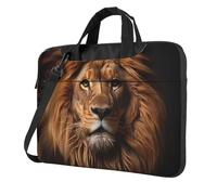 BOAIHH Borsa leggera per computer portatile con stampa alla moda Lo sguardo del leone bella e semplice per viaggi d'affari ufficio, Nero , 14 inch