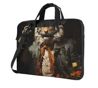BOAIHH Borsa leggera per computer portatile con stampa alla moda Mr. Dancing Tiger Bella e semplice per viaggi d'affari ufficio, Nero , 15.6 inch