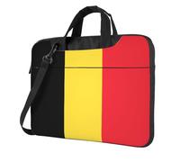 BOAIHH Borsa leggera per computer portatile con stampa della bandiera del Belgio alla moda bella e semplice per viaggi d'affari ufficio, Nero , 15.6 inch