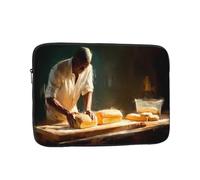 BOAIHH Borsa per computer leggera, motivo con stampa squisita e indaffarata, adatta per viaggi d'affari, lavoro, pendolarismo, Nero , 15 inch