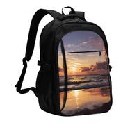 BOAIHH Calm Waves, zaino grande capacità, scomparto indipendente per computer, design per alleviare la pressione