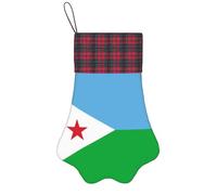 BOAIHH Calze di Natale Forma Artiglio Squisita Bandiera Djibouti Stampa Per La Decorazione Di Vacanza E Piccolo Giocattolo Display