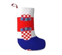 BOAIHH Calze natalizie appese, morbide sulla pelle, con stampa alla moda della bandiera della Repubblica di Croazia, adatte per decorazioni per festival