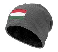 BOAIHH Cappelli in maglia con stampa bandiera dell'Ungheria moda invernale - morbido berretto nero traspirante, accessori versatili unisex, grigio, Taglia unica
