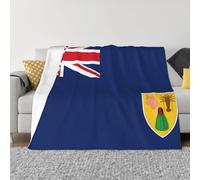 BOAIHH Coperta in flanella morbida e confortevole, 127 x 101,6 cm, leggera, pieghevole, con stampa bandiera delle Isole Turks e Caicos, per casa, divano, uso da viaggio