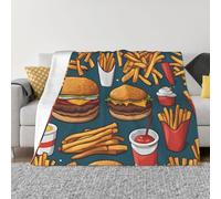 BOAIHH Coperta in flanella morbida e confortevole, 127 x 101,6 cm, leggera, pieghevole, con un sacco di gustose stampe alimentari, per casa, divano, uso in viaggio