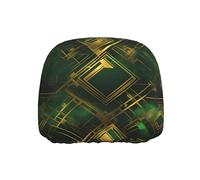 BOAIHH Copertura per poggiatesta auto a quadri nero e verde, 1 pezzo, universale, elastico, stile unico, previene l'usura quotidiana e gli strappi