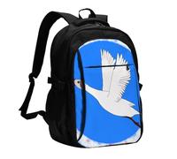 BOAIHH Flying White Goose Zaino Grande Capacità Computer Scomparto Indipendente Sollievo di Pressione Design Lavoro Pendolarismo