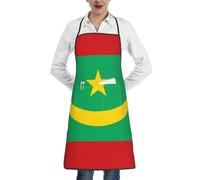 BOAIHH Grembiule multifunzione con bandiera della Mauritania, comodo, protettivo e a prova di olio, adatto per vari luoghi di ristorazione