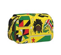 BOAIHH Jamaican Elements - Astuccio per penne a doppia conchiglia, stampa su tutta la larghezza, adatta per schizzi, viaggi e scuola