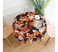 BOAIHH Lots Of Cartoon Little Foxes Tovaglia rotonda 152 cm - morbida tovaglia anti-pieghe per esterni e interni