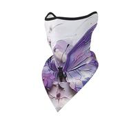BOAIHH Maschera per il viso leggera, morbida e confortevole con motivo a farfalla con pittura a olio viola, per ciclismo, corsa e pesca