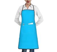 BOAIHH MultifunzionalTinta unita azzurro grembiule confortevole protettivo e a prova di olio adatto per vari luoghi di ristorazione