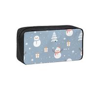 BOAIHH Pupazzo di neve che indossa una sciarpa, semplice astuccio per penne resistente all'usura, durevole, comodo per riporre cancelleria scolastica