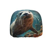 BOAIHH Seal Pup in acqua Car Poggiatesta Cover 1 Pz Universale Elastico Stile Unico Previene L'usura quotidiana e gli strappi