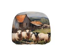 BOAIHH Simpatici animali della fattoria copertura per poggiatesta auto, 1 pezzo, universale, elastico, stile unico, previene l'usura quotidiana e gli strappi