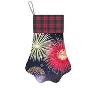 BOAIHH Stampa splendida squisita dei fuochi d'artificio di forma dell'artiglio delle calze di Natale per la decorazione di festa e l'esposizione del