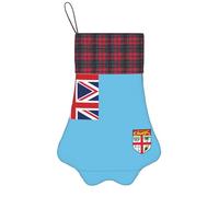 BOAIHH Stampa squisita della bandiera delle Fiji di forma dell'artiglio delle calze di Natale per la decorazione di festa e l'esposizione del giocattolo