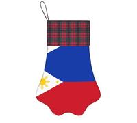 BOAIHH Stampa squisita della bandiera filippina di forma dell'artiglio delle calze di Natale per la decorazione di festa e l'esposizione del piccolo giocattolo