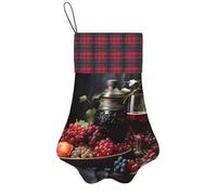 BOAIHH Stampa squisita dell'uva e del vino di forma dell'artiglio delle calze di Natale per la decorazione di festa e l'esposizione del piccolo giocattolo