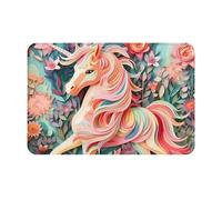 BOAIHH Tappetino antiscivolo con unicorno, colore rosa, elegante decorazione per la casa, adatto per cucina, bagno e lavanderia