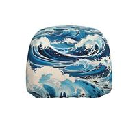 BOAIHH Ukiyo-e Style Waves Car Poggiatesta Cover 1 Pz Universale Elastico Stile Unico Previene L'usura quotidiana e gli strappi