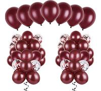 Boao 120 Pezzi Palloncini Borgogna Kit in Lattice Palloncini Bordeaux coriandoli Palloncini per la Cerimonia Nuziale Nuziale Doccia Compleanno Festa Anniversario Decorazione