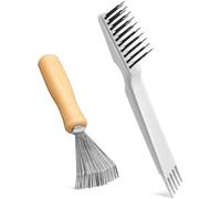 Boao 2 spazzole per capelli, strumento di pulizia, pettine per la pulizia, mini pettine, strumento per rimuovere la polvere, uso domestico e salone (grigio, color legno)