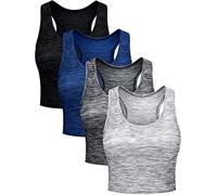 BOAO 4 Canottiere basiche da Donna Senza Maniche Top Corto con Schiena Scoperta per Donna, XX-Large
