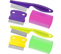 Boao 6 Pieces Pet Lice Combs Dog Grooming Flea Comb Cat Tear Stain Comb for Removal Dandruff, Hair Stain, Nit (Colore 2)