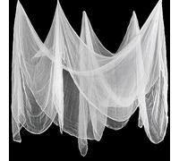 Boao Decorazioni per Feste di Halloween Panno Raccapricciante di Halloween in Mussola di Cotone Garza Decorativa per Halloween Interni Esterni Case Infestate Porte (Bianco, 85 x 394 Pollici)