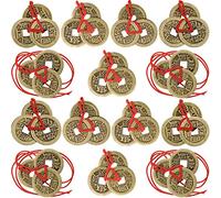 Boao Monete Cinesi di Fortuna Monete di Feng Shui Moneta di I-Ching Monete Tradizionali con Filo Rosso per Ricchezza e Successo, 5 Stili (30)