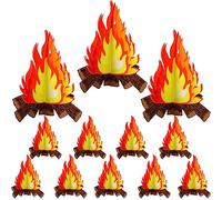 Boao Set di 12 fuochi artificiali decorativi 3D in cartone, per feste (giallo e arancione)