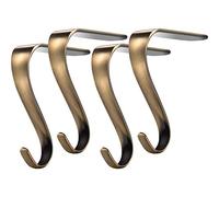 Boao - Set di ganci per calza della Befana o ghirlanda, in metallo, per mensola del caminetto Colore: bronzo.