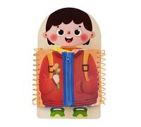 Board di attività in legno - occupato per | Impara Zipper Allacciatura Buckle Basic Life Skills Fine Motor Development Toy Prescolare Materno Daycare Travel a Casa