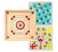 Board Game Set, Classic Strike Game, Wooden Coin, Smooth Playings, Wood Family-Friendly Designs, for Friends, Lovers, Indoor Entertainment, Night Fun