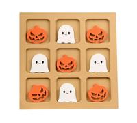 Board Games for Family, 300g Wooden XO Chess Toy, Wood Strategy Halloween Board Game for Kids and Adults, Home, School, Beach, Camping, Airplane, Car, Date, and Dinner, 20x20cm