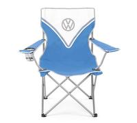 VW Collection - Volkswagen Hippie Bus T1 Camper Van Sedia da campeggio pieghevole con borsa da trasporto (Fronte/Blu & Bianco)