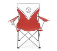 Board Masters VW Collection - Volkswagen Hippie Bus T1 Camper Van Sedia da Campeggio Pieghevole con Borsa da Trasporto (Fronte/Rosso & Bianco)