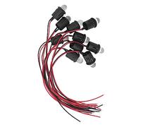 Board Pilot Indicatore Lampada Lampadina Diodo Emettitore Precablato LED Porta Clip in Plastica Display Pannello per Illuminazione Auto Luce Freno 10mm 12V 10 Pezzi (Bianco)