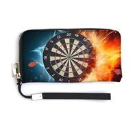 Board Target Water Fire Portafoglio in pelle alla moda borsa lunga con cinturino da polso per uomo donna, Stile:, 20.0*10.5cm