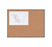 BoardsPlus Economy Lavagna In Sughero Naturale Con Cornice Nero, 120 x 90 cm